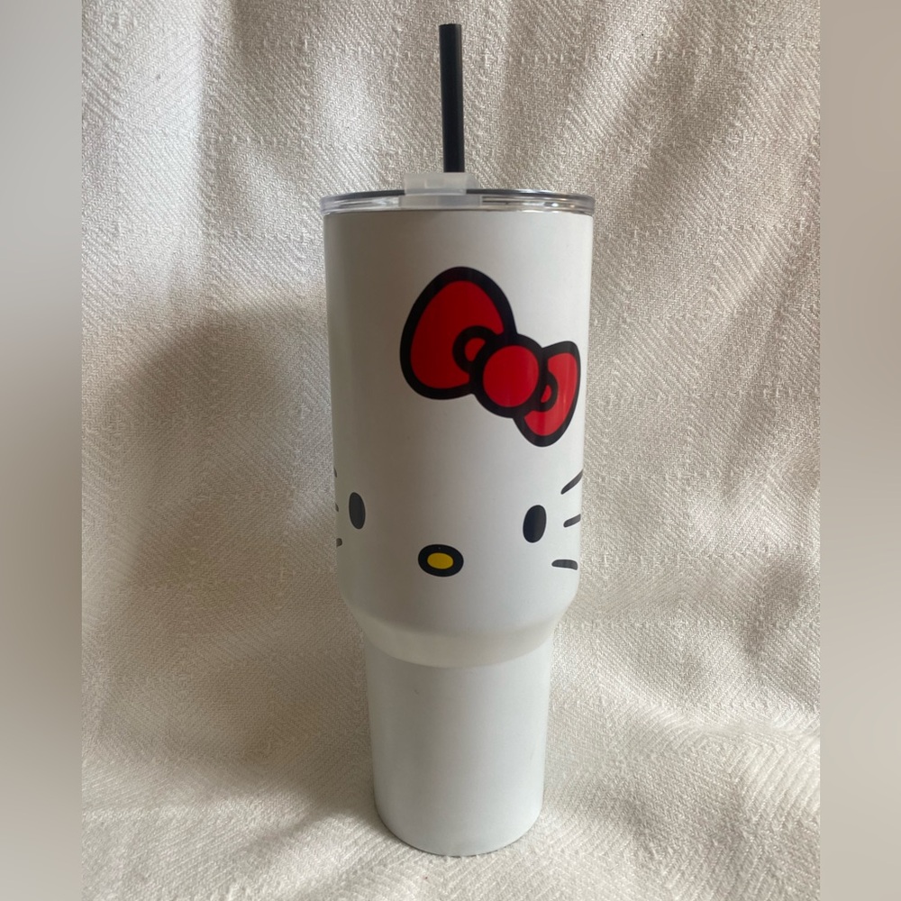 Hello Kitty 40oz tumbler with handle, straw, and lid